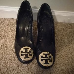 Tory Burch Black Wedge Heels